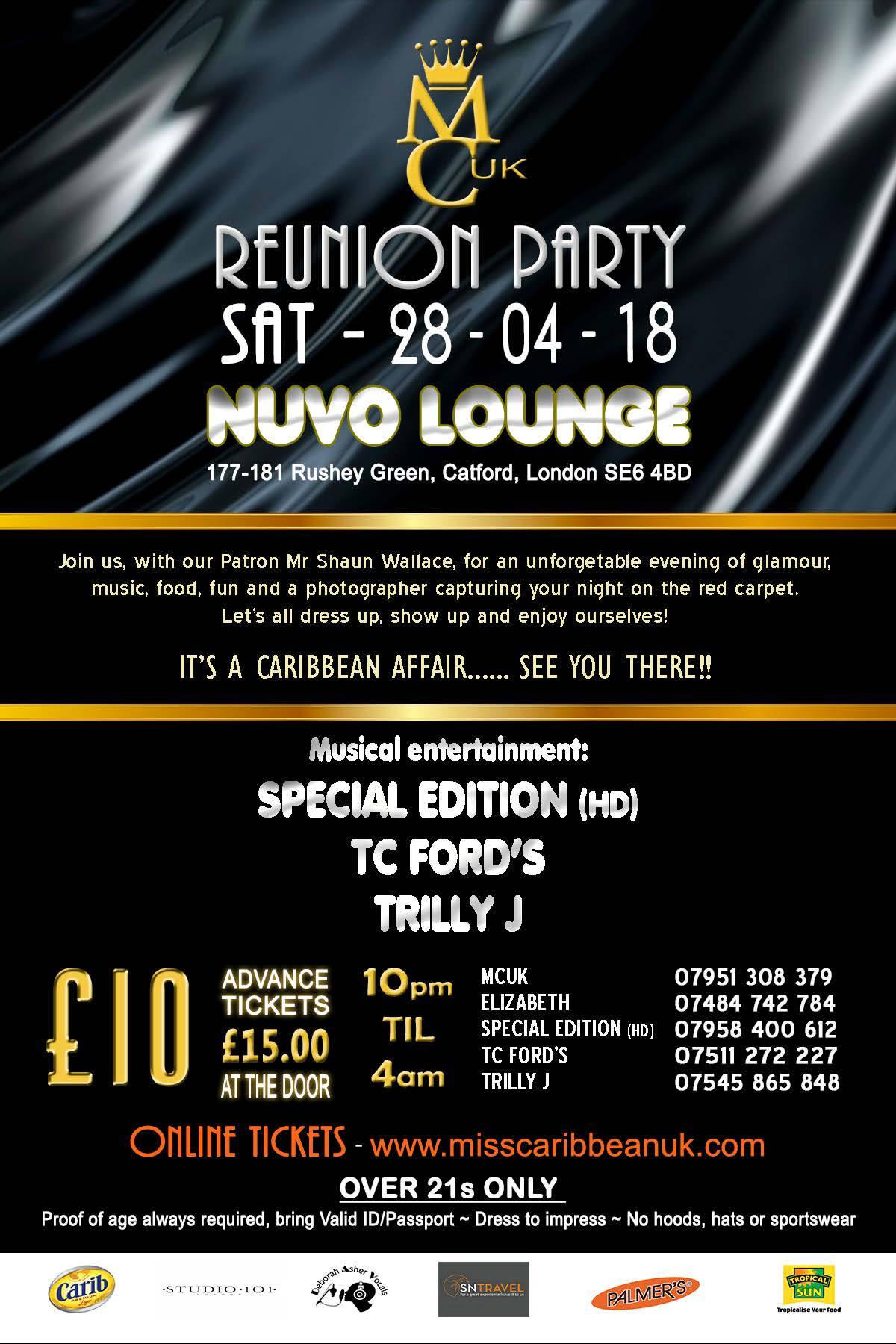Miss Caribbean UK Reunion Party