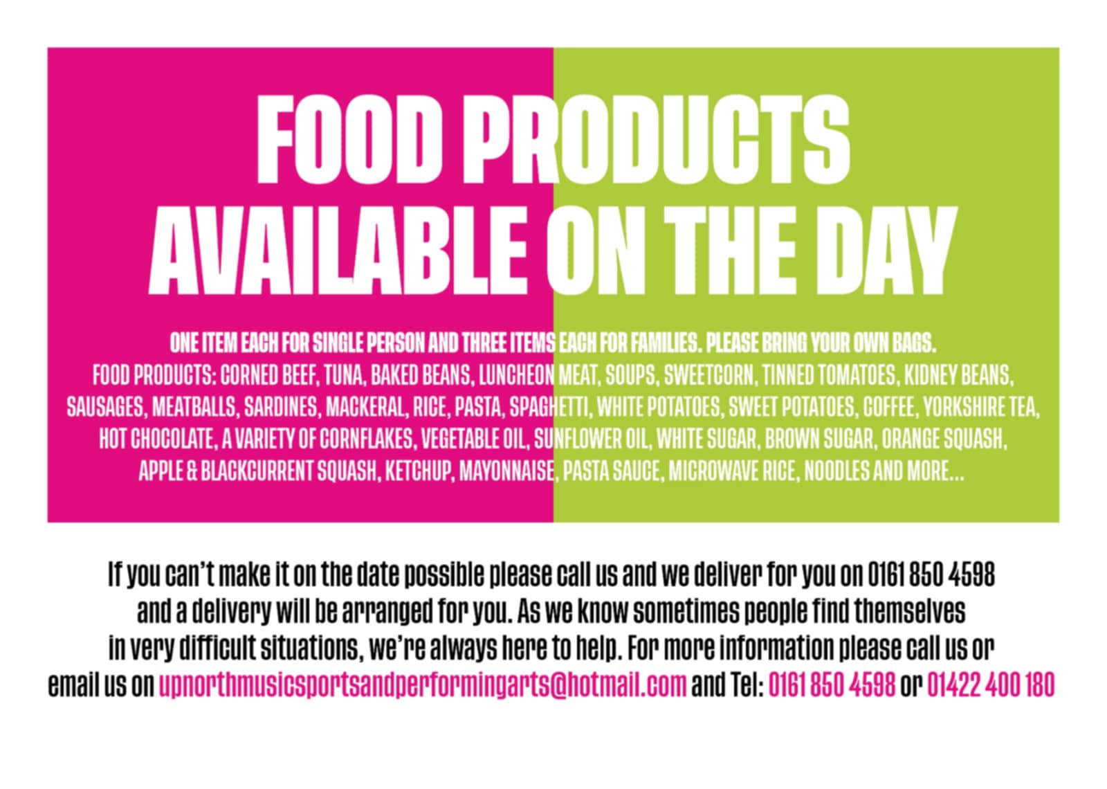YWICCN Pop-Up SOCA XMas Food Bank Food Available YWICCN Pop-Up SOCA XMas Food Bank Food Available